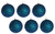Cobalt Blue Sequin Encrusted Christmas Tree Bauble Decoration (Set of 6)