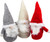 Christmas Free Standing 25cm Gonks - Grey White Red Knitted Hats (Set of 3) Christmas Free Standing 25cm Gonks - Grey White Red Knitted Hats (Set of 3)