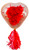Valentines Day Heart Balloon - With Tassel - (Set of 2) Valentines Day Heart Balloon - With Tassel - (Set of 2)