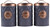 Metal Tea Coffee Sugar Canisters - Grey / Rose Gold Design  (Set of 3)