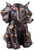 Bronze Effect 16cm Elephant Ornament Sitting Figurine