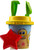 5 Piece Beach Bucket And Spade Happy Face Design - With Rake Sieve And Mould