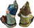 Sitting Garden 17cm Gnome Ornaments With Tools - Blue Green Design (Set of 2) Sitting Garden 17cm Gnome Ornaments With Tools - Blue Green Design (Set of 2)