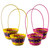 Easter Egg Hunt Wicker Baskets - Pink Purple Yellow (Set of 4)