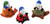 Gnomes On Animals Small 9cm Garden Pot Ornaments (Set of 3) Gnomes On Animals Small 9cm Garden Pot Ornaments (Set of 3)