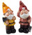 Garden Gnome 19cm Ornaments With Tools - Red Yellow Wood Design (Set of 2) Garden Gnome 19cm Ornaments With Tools - Red Yellow Wood Design (Set of 2)