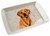 Melamine Plastic 23x16cm Snack Cake Tray Watercolour Dogs - Golden Labrador