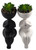 Lady Figurine Shelf Sit Ornaments - Artificial Succulent Plant Pots (Set of 2)