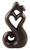 Couple In Love Heart Figurine Sculpture 27cm Ornament - Taupe Crackle Glaze