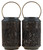Chic Gloss Grey 17cm Silhouette Design Candle Holder Lanterns (Set of 2)