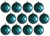 Kingfisher Teal Blue Geo Christmas Tree Baubles Decorations (Set of 12)