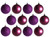 Rich Purple Christmas Tree Large 8cm Baubles Decorations (Set of 12)