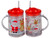 Kids Christmas Plastic Drinking Cups With Handle Lid And Straw (Set of 2)