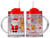 Kids Christmas Plastic Drinking Cups With Handle Lid And Straw (Set of 2)