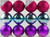 Blue Purple Pink Christmas Tree 8cm Bauble Decorations (Set of 12) Blue Purple Pink Christmas Tree 8cm Bauble Decorations (Set of 12)