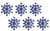 Purple Blue Peacock Snowflake Christmas Tree Baubles Decorations (Set of 6)