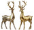 Gold 30cm Standing Reindeer Ornament / Christmas Stag Figurines (Set of 2)