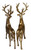 Gold 30cm Standing Reindeer Ornament / Christmas Stag Figurines (Set of 2)