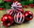 Candy Cane Christmas Baubles Tree Decoration 6cm - Red White Stripe Dot - Set of 12