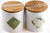 Eucalyptus Leaf Scented Candles In Large White Ceramic Pots With Lids - Set Of 2