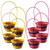 Easter Woven Bamboo Wicker Baskets - For Egg Hunts - Pink Yellow - Set of 8