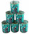 Turquoise Blue Votive Scented Candles - Oriental Peacock design - Set of 6
