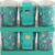 Turquoise Blue Votive Scented Candles - Oriental Peacock design - Set of 6