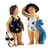 Navy Swimming Lady Dipper Figurines Standing Novelty Ornaments - Set of 2 Navy Swimming Lady Dipper Figurines Standing Novelty Ornaments - Set of 2