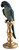 African Parrot Ornament 23cm Figurine On Perch Stand  - Dark Blue Green