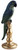 African Parrot Ornament 23cm Figurine On Perch Stand  - Dark Blue Green