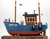Nautical Brown Blue Wooden Trawler Boat 16cm Ornament