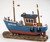 Nautical Brown Blue Wooden Trawler Boat 16cm Ornament