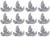 Silver Glitter Dove Bird Christmas Tree Baubles Decorations - Set of 12