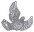 Silver Glitter Dove Bird Christmas Tree Baubles Decorations - Set of 12