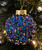 Opulent Glitter Blue & Gold Beaded Christmas Tree Baubles Decorations - Set of 6 Opulent Glitter Blue & Gold Beaded Christmas Tree Baubles Decorations - Set of 6