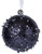 Jet Black Textured Bead Christmas Tree Baubles Decorations - Set of 6
