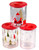 Christmas Plastic Round Food Storage Containers - Ideal for cookies! Set of 3