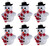Cute Flock Snowman Christmas Tree Baubles Decorations - Set of 6 Cute Flock Snowman Christmas Tree Baubles Decorations - Set of 6