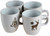 Christmas Espresso Ceramic Coffee Cups - White - Set of 4
