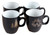 Christmas Espresso Ceramic Coffee Cups - Black - Set of 4