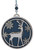 Large 12cm Wooden Reindeer Christmas Tree Baubles - Blue Teal Navy - Set of 6