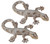 Lizard / Gecko Wooden Ornament Decoration - Zig Zag Pattern - Set of 2 Lizard / Gecko Wooden Ornament Decoration - Zig Zag Pattern - Set of 2