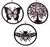 Garden Hanging Metal Mobile Ornament Plaque - Bee Butterfly Tree - Set of 3
