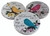 Song Bird Garden Decoration - Floor Slab / Plaque Stone With Glitter - Set of 3