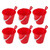 Food Grade Buckets & Spades - Party Food / Favours - Red - Set of 6
