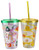 Plastic Drinking Tumbler Cups Lid Spiral Straw - Guinea Pig Sunshine - Set of 2