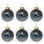 Navy Blue and Gold Star Sequin Christmas Baubles / Tree Ornaments - Set of 6