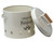 Metal Potato Storage Container Vintage Style with Ventilation and Handle - Cream