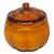 Pumpkin Shaped Glass Candle Jar - Amber / Orange - Jasmine Scented