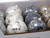 Sequin Christmas Tree Baubles - White Silver Champagne - Set of 12
